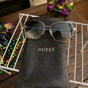 GUESS Gold and Blue Women's Sunglasses